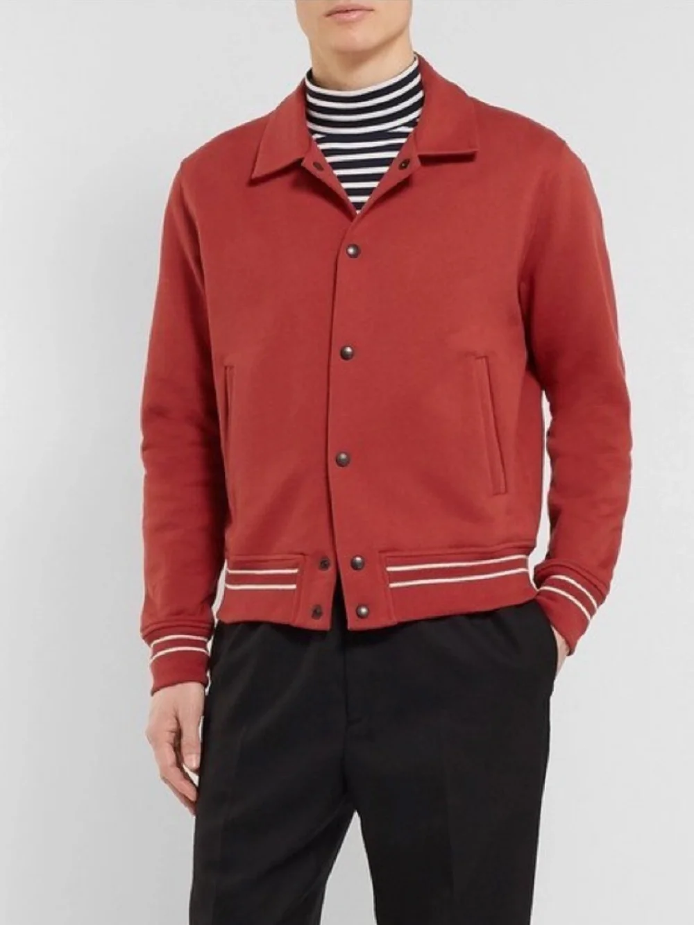 Mr P. Contrast-Tipped Cotton Blouson Jacket in Orange Medium